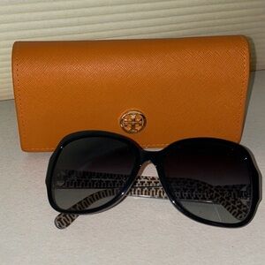 Tory Burch Black Sunglasses with Orange Case
